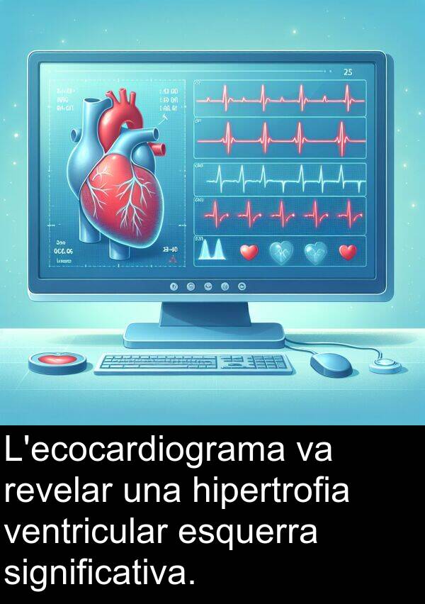 significativa: L'ecocardiograma va revelar una hipertrofia ventricular esquerra significativa.