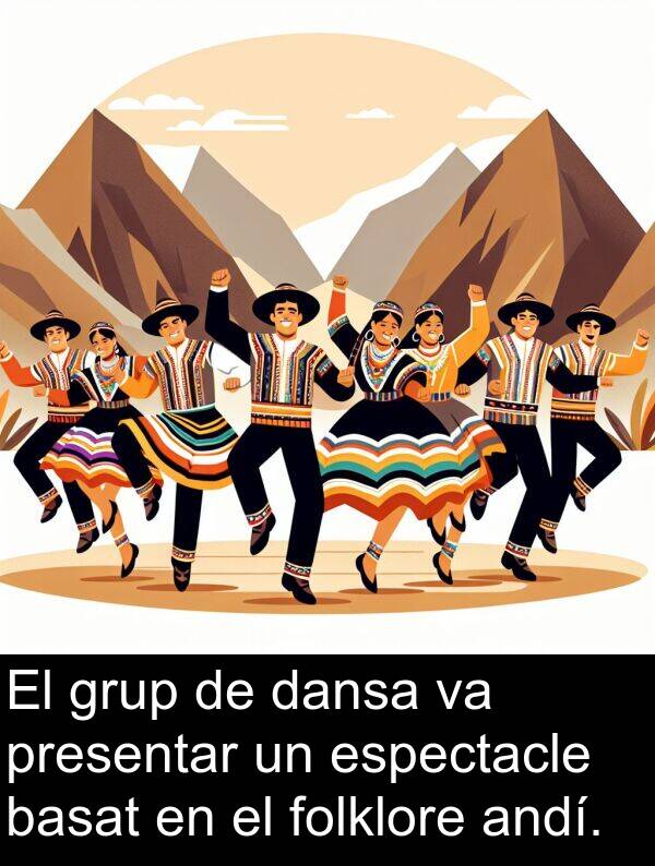 dansa: El grup de dansa va presentar un espectacle basat en el folklore andí.