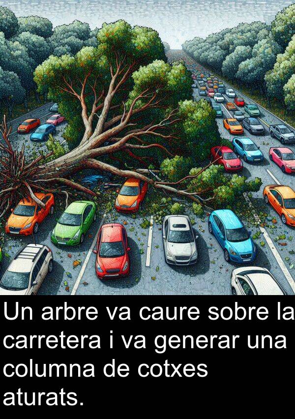 carretera: Un arbre va caure sobre la carretera i va generar una columna de cotxes aturats.