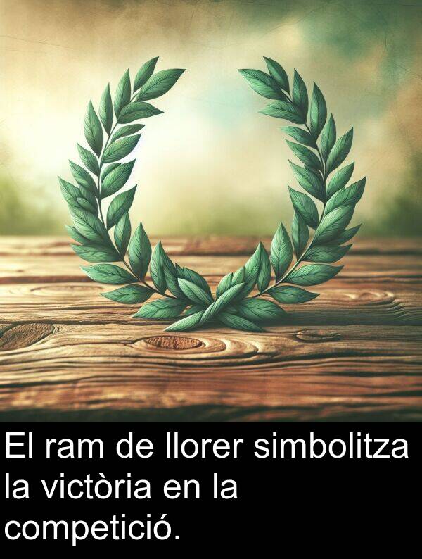 llorer: El ram de llorer simbolitza la victòria en la competició.