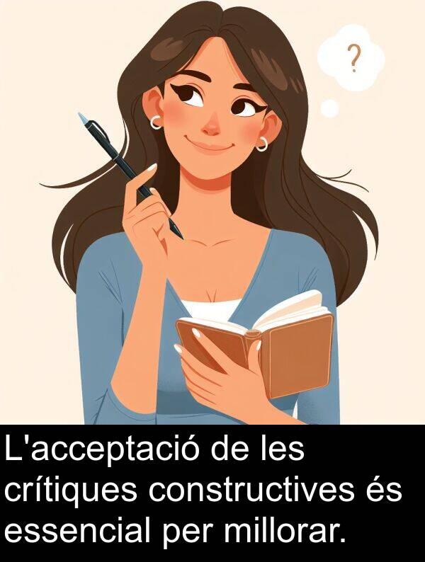 millorar: L'acceptació de les crítiques constructives és essencial per millorar.