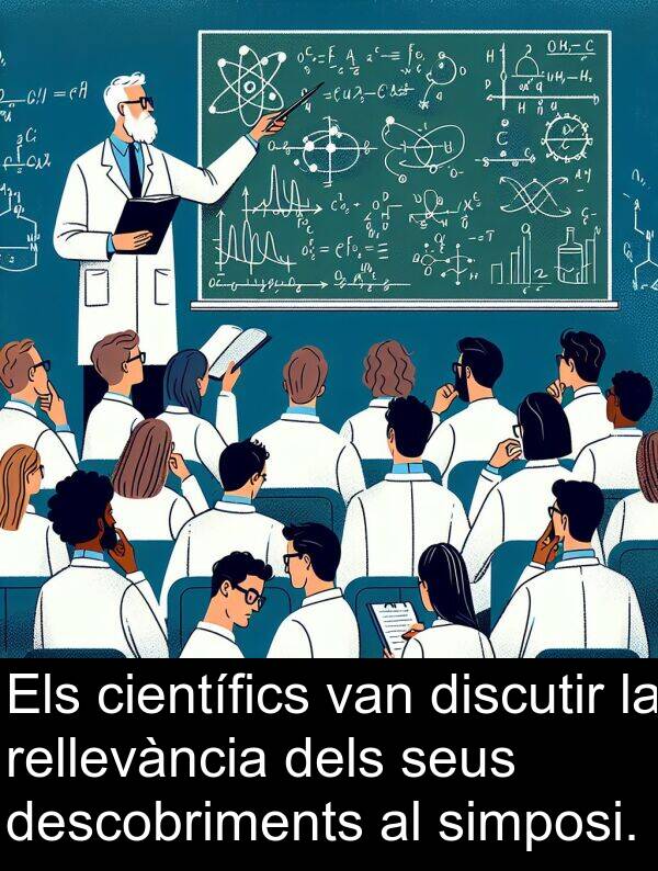 descobriments: Els científics van discutir la rellevància dels seus descobriments al simposi.