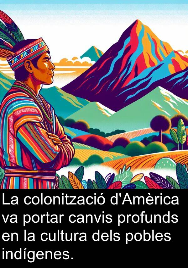 canvis: La colonització d'Amèrica va portar canvis profunds en la cultura dels pobles indígenes.