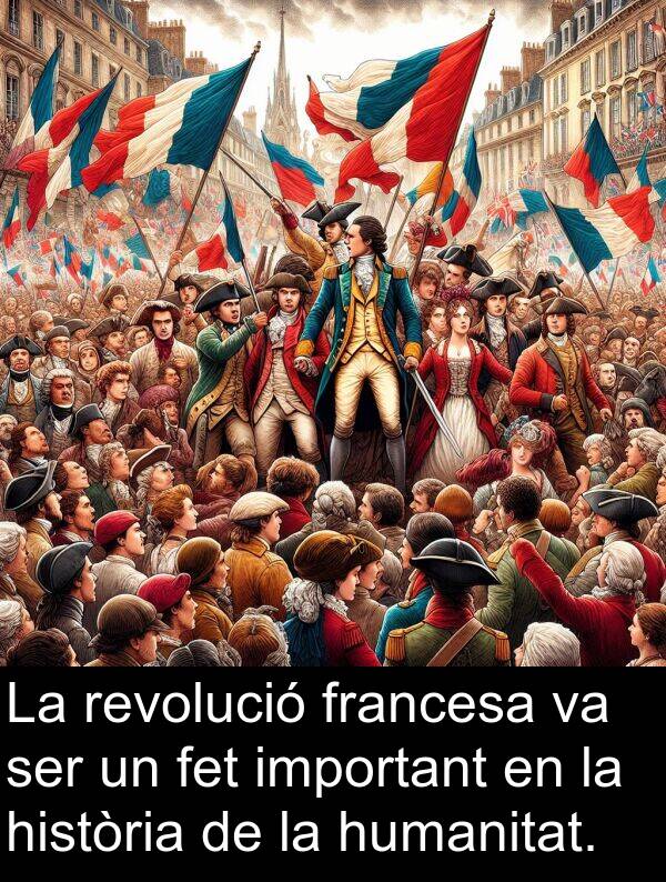 humanitat: La revolució francesa va ser un fet important en la història de la humanitat.