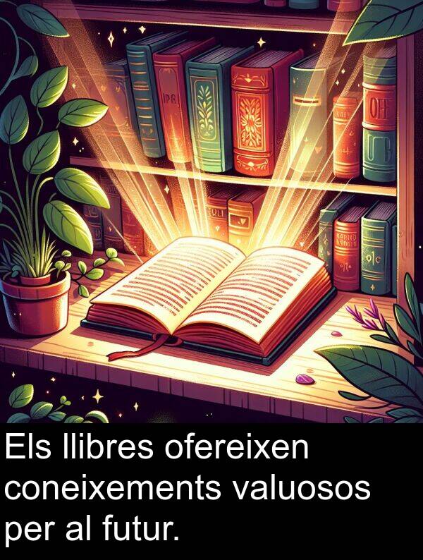 ofereixen: Els llibres ofereixen coneixements valuosos per al futur.