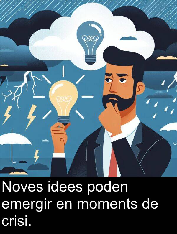 idees: Noves idees poden emergir en moments de crisi.