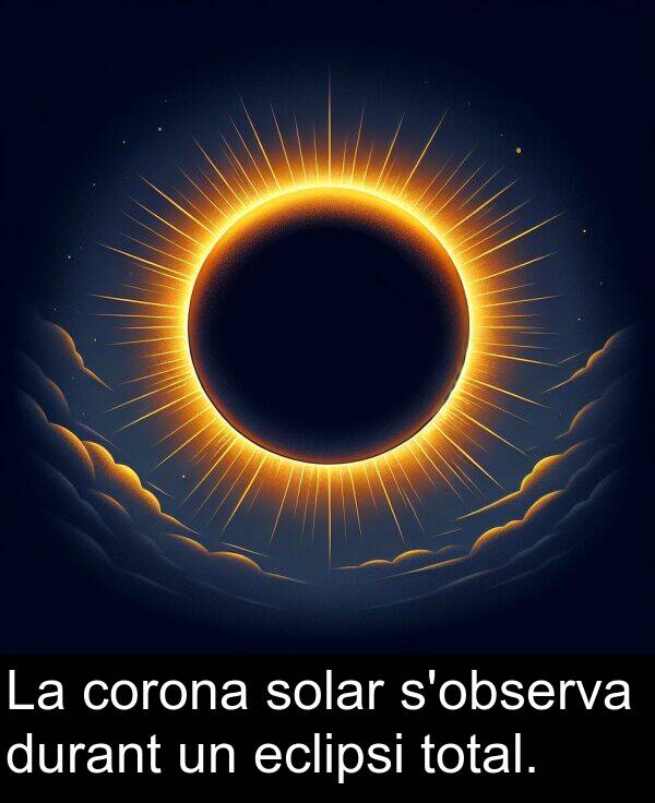 eclipsi: La corona solar s'observa durant un eclipsi total.