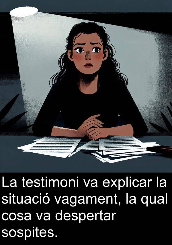 despertar: La testimoni va explicar la situació vagament, la qual cosa va despertar sospites.