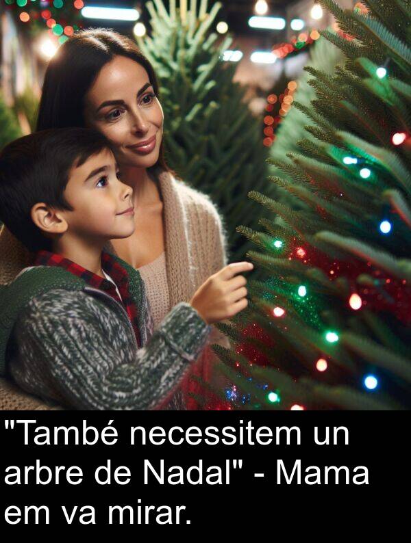 necessitem: "També necessitem un arbre de Nadal" - Mama em va mirar.