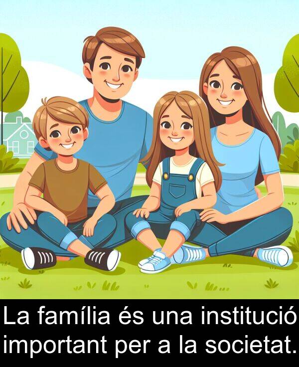 institució: La família és una institució important per a la societat.