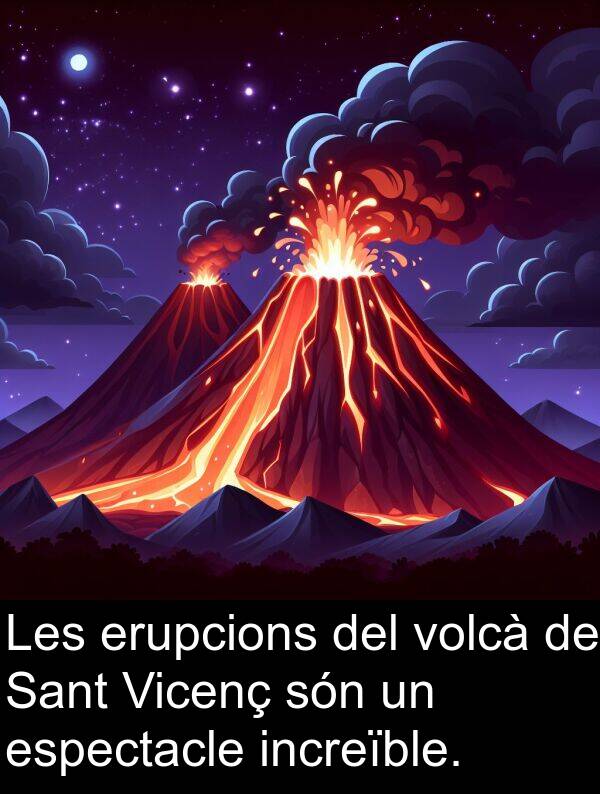 increïble: Les erupcions del volcà de Sant Vicenç són un espectacle increïble.