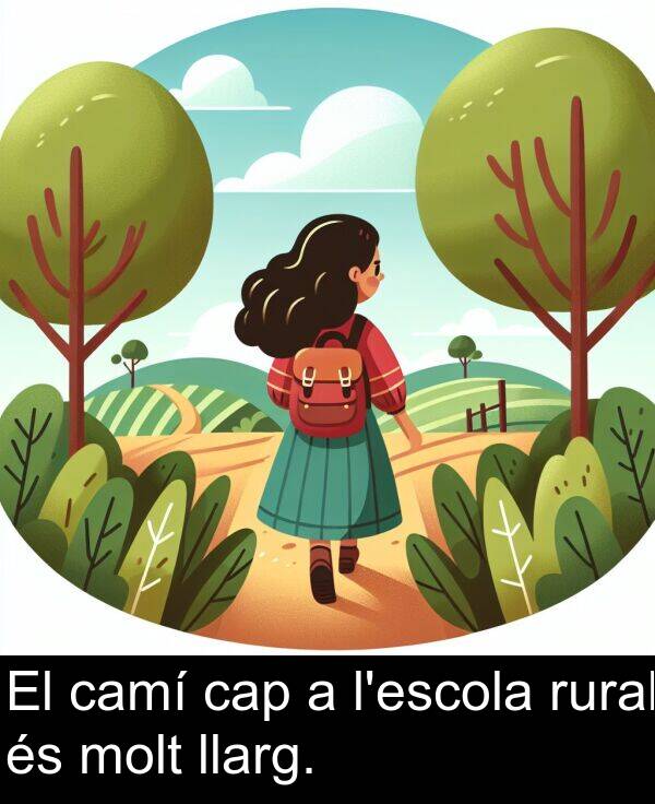 camí: El camí cap a l'escola rural és molt llarg.