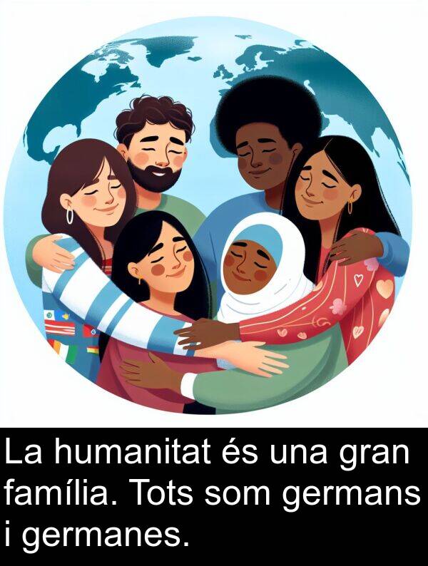 humanitat: La humanitat és una gran família. Tots som germans i germanes.