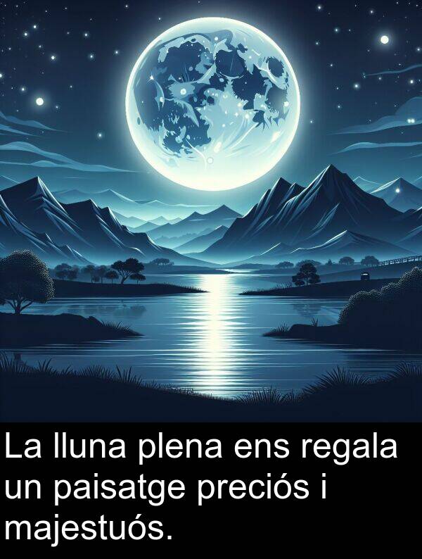 lluna: La lluna plena ens regala un paisatge preciós i majestuós.