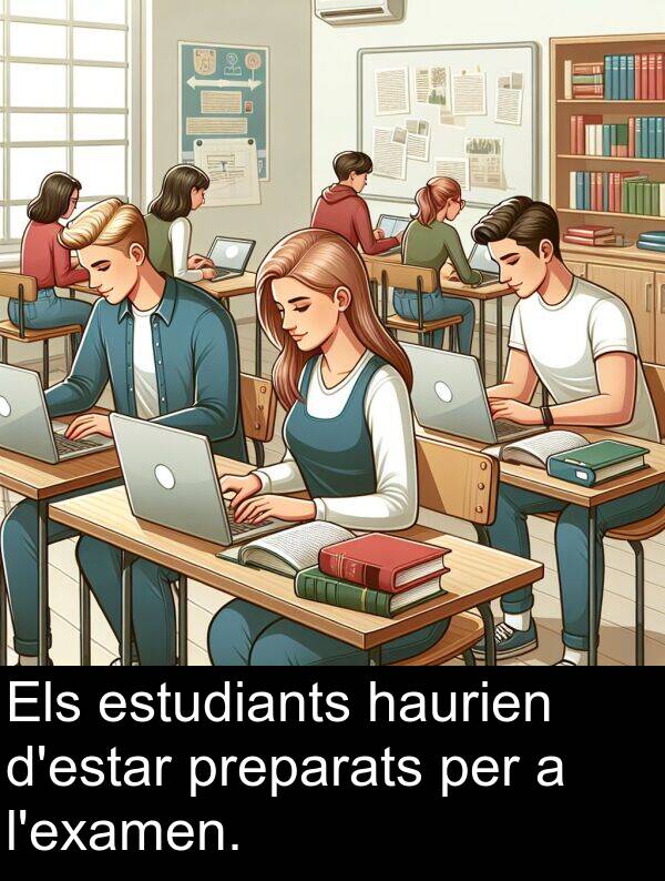 haurien: Els estudiants haurien d'estar preparats per a l'examen.