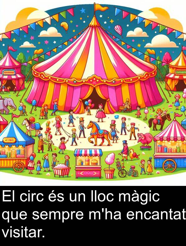 lloc: El circ és un lloc màgic que sempre m'ha encantat visitar.