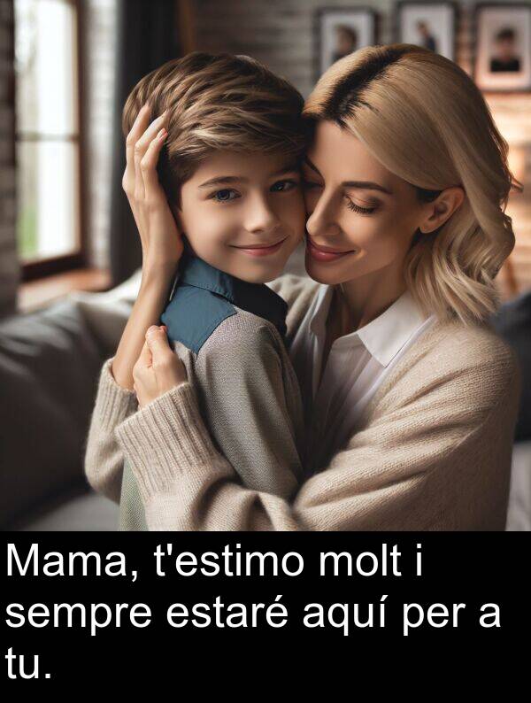 sempre: Mama, t'estimo molt i sempre estaré aquí per a tu.