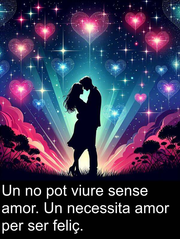 necessita: Un no pot viure sense amor. Un necessita amor per ser feliç.