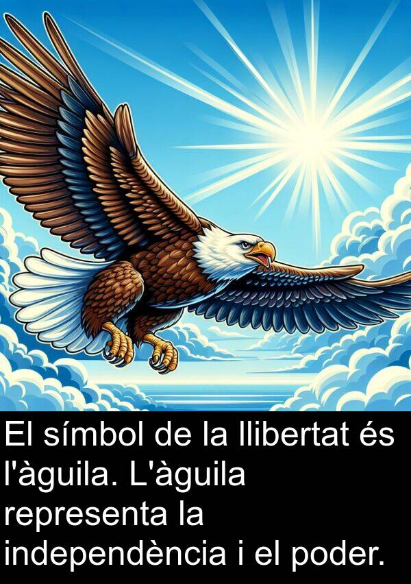 llibertat: El símbol de la llibertat és l'àguila. L'àguila representa la independència i el poder.