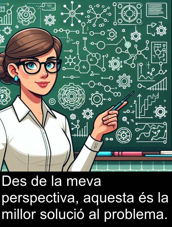 perspectiva: Des de la meva perspectiva, aquesta és la millor solució al problema.