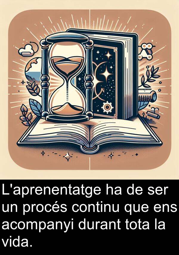 acompanyi: L'aprenentatge ha de ser un procés continu que ens acompanyi durant tota la vida.