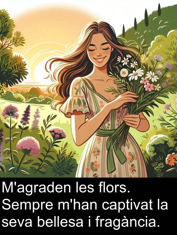 captivat: M'agraden les flors. Sempre m'han captivat la seva bellesa i fragància.