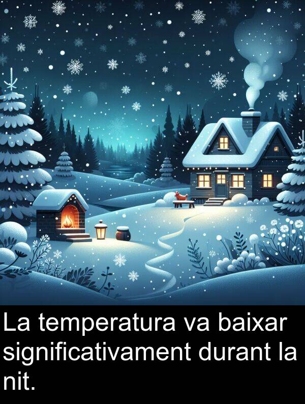 baixar: La temperatura va baixar significativament durant la nit.