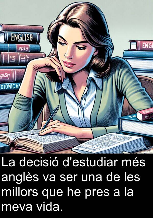 decisió: La decisió d'estudiar més anglès va ser una de les millors que he pres a la meva vida.