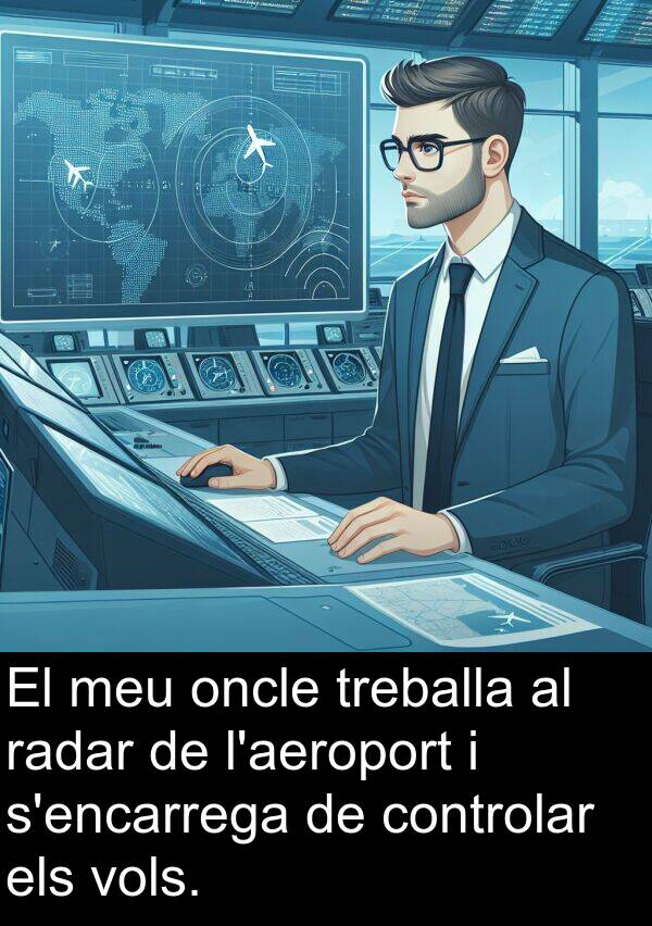 oncle: El meu oncle treballa al radar de l'aeroport i s'encarrega de controlar els vols.