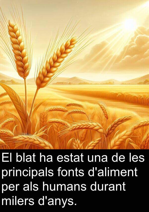 blat: El blat ha estat una de les principals fonts d'aliment per als humans durant milers d'anys.