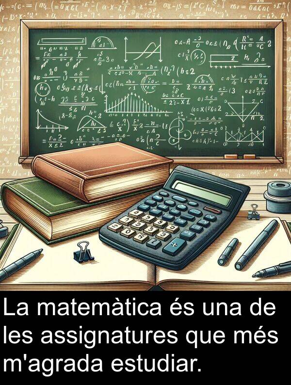 matemàtica: La matemàtica és una de les assignatures que més m'agrada estudiar.