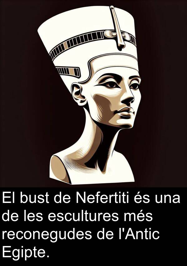 reconegudes: El bust de Nefertiti és una de les escultures més reconegudes de l'Antic Egipte.