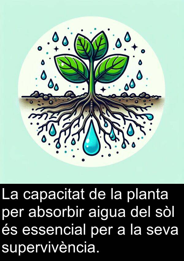 aigua: La capacitat de la planta per absorbir aigua del sòl és essencial per a la seva supervivència.