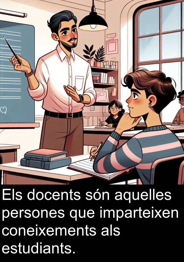 persones: Els docents són aquelles persones que imparteixen coneixements als estudiants.