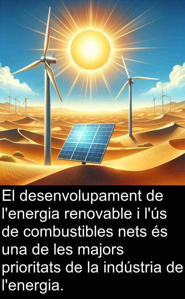 desenvolupament: El desenvolupament de l'energia renovable i l'ús de combustibles nets és una de les majors prioritats de la indústria de l'energia.