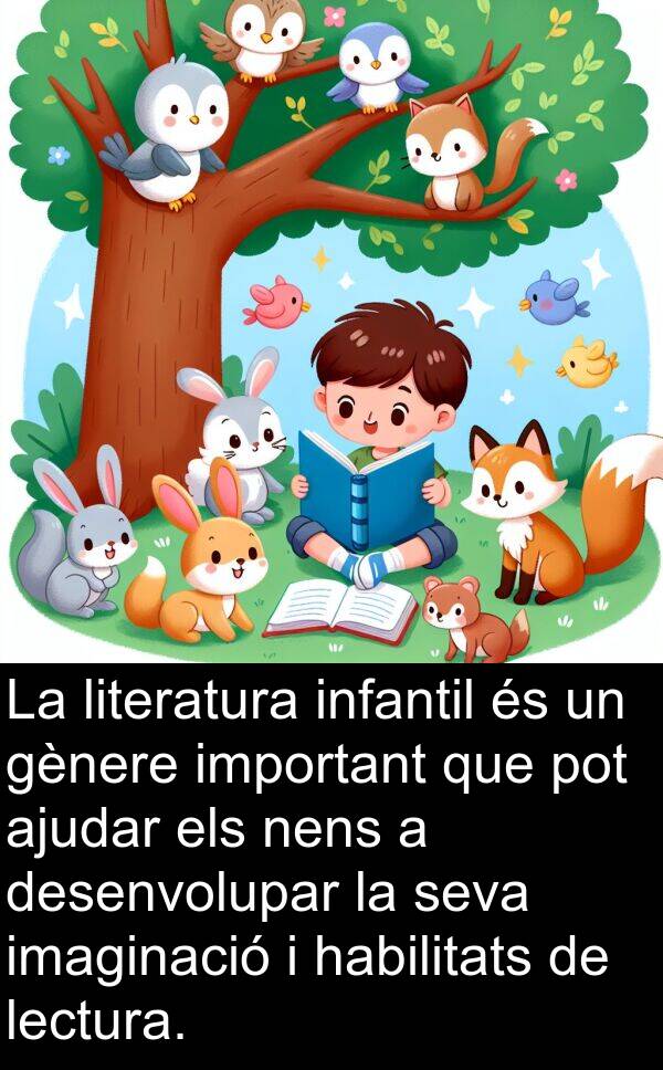 lectura: La literatura infantil és un gènere important que pot ajudar els nens a desenvolupar la seva imaginació i habilitats de lectura.