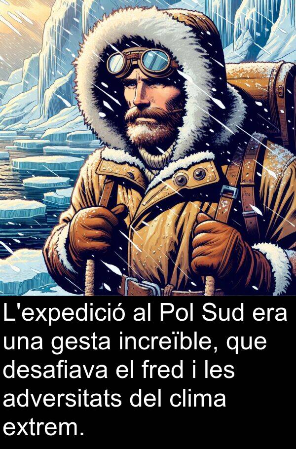 adversitats: L'expedició al Pol Sud era una gesta increïble, que desafiava el fred i les adversitats del clima extrem.