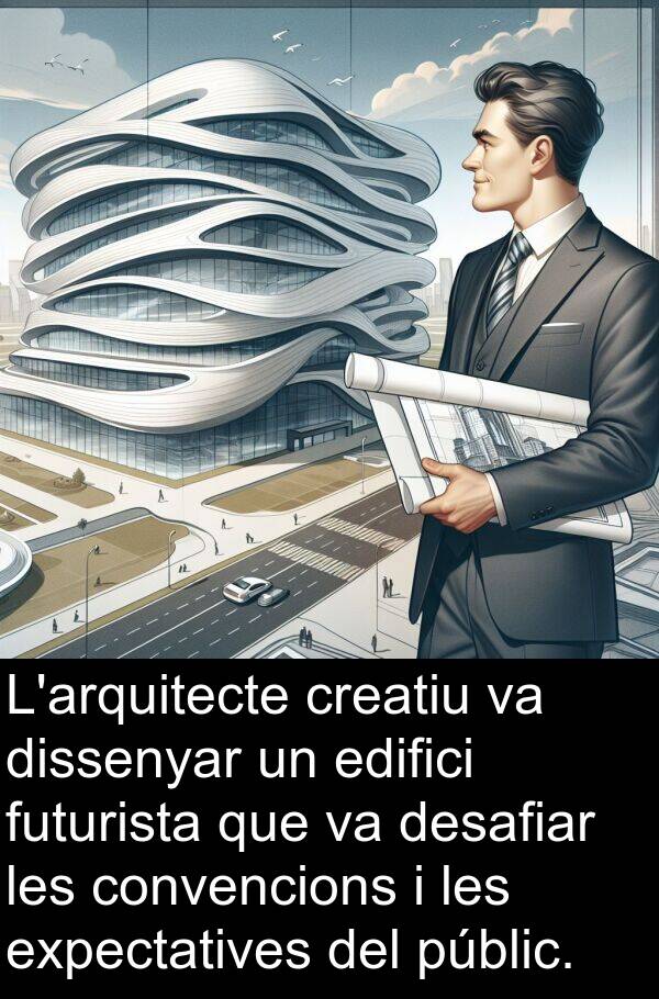 desafiar: L'arquitecte creatiu va dissenyar un edifici futurista que va desafiar les convencions i les expectatives del públic.