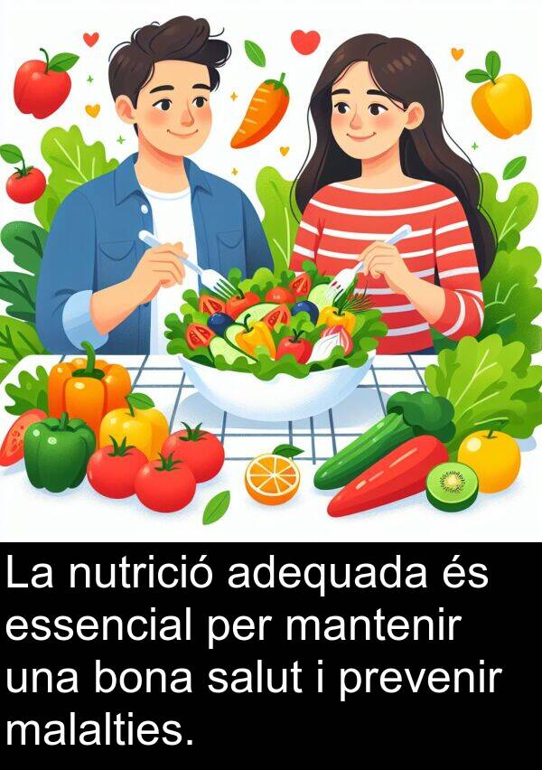 adequada: La nutrició adequada és essencial per mantenir una bona salut i prevenir malalties.