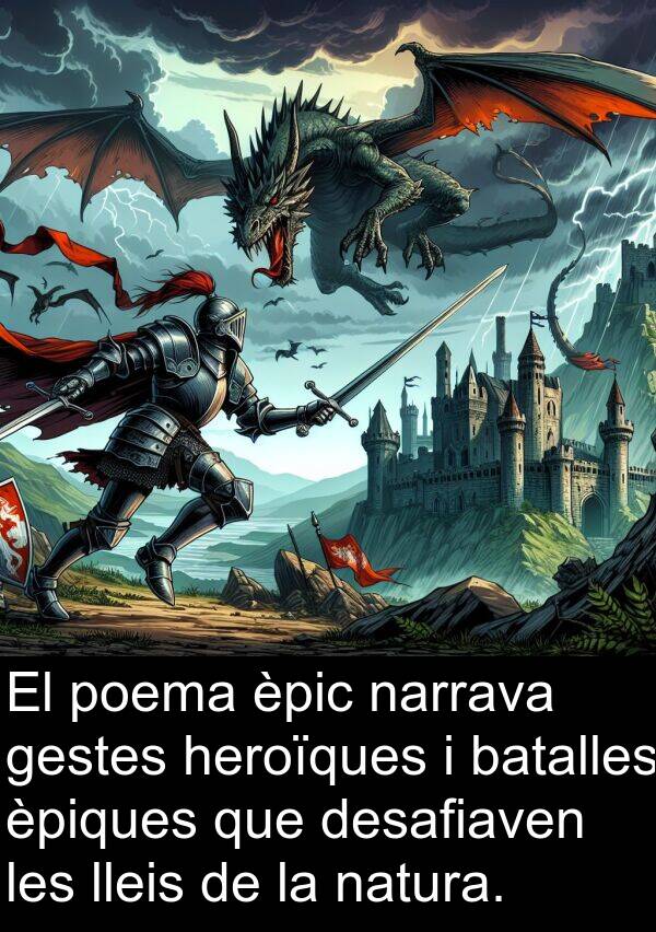 desafiaven: El poema èpic narrava gestes heroïques i batalles èpiques que desafiaven les lleis de la natura.