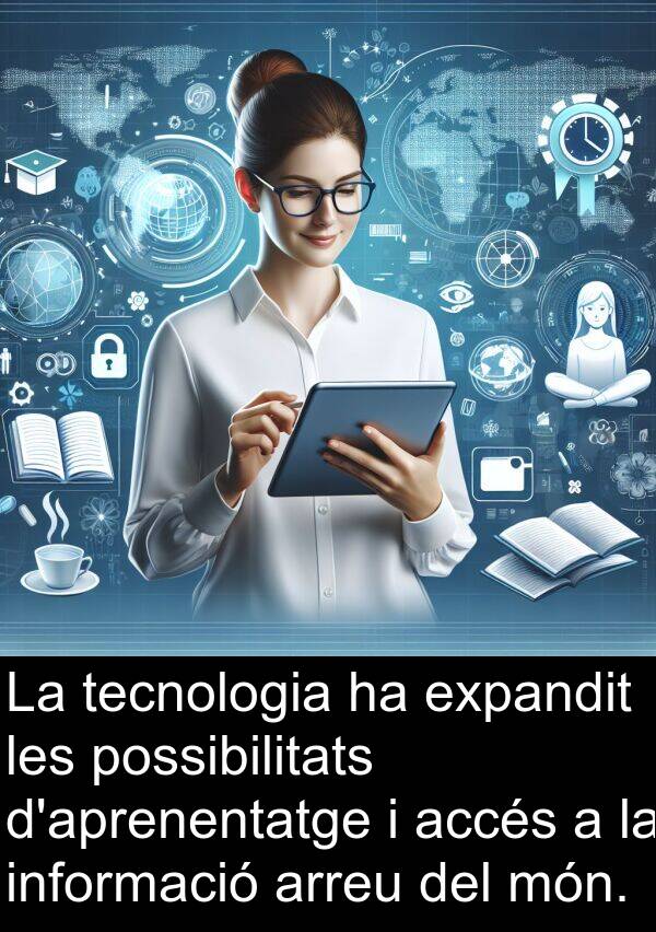 accés: La tecnologia ha expandit les possibilitats d'aprenentatge i accés a la informació arreu del món.