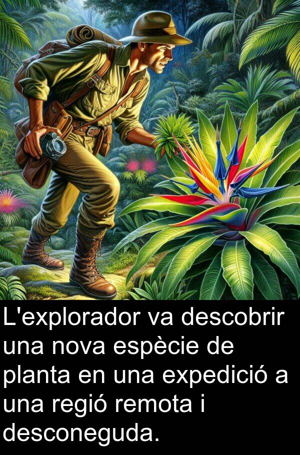 desconeguda: L'explorador va descobrir una nova espècie de planta en una expedició a una regió remota i desconeguda.