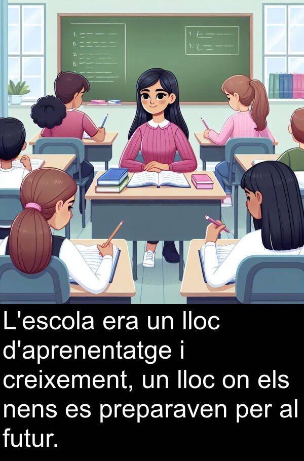 preparaven: L'escola era un lloc d'aprenentatge i creixement, un lloc on els nens es preparaven per al futur.