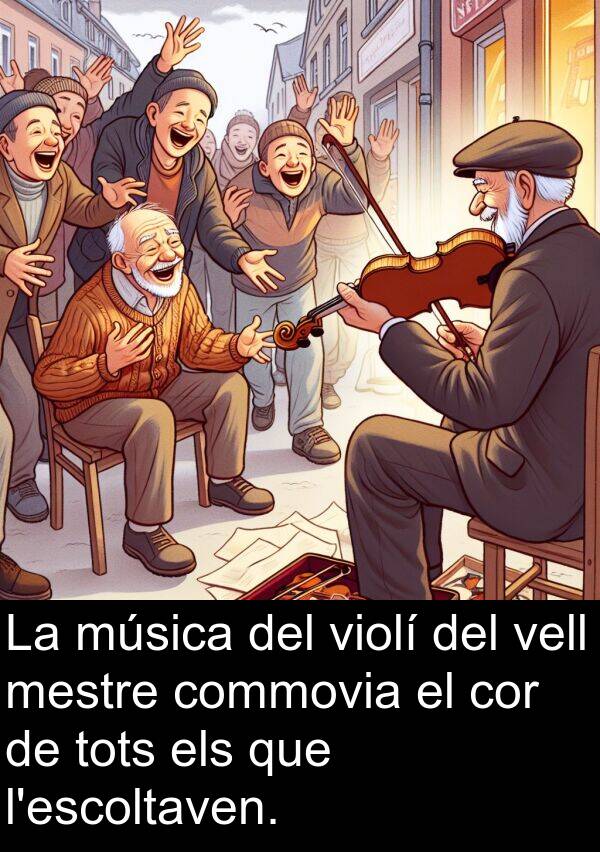 vell: La música del violí del vell mestre commovia el cor de tots els que l'escoltaven.