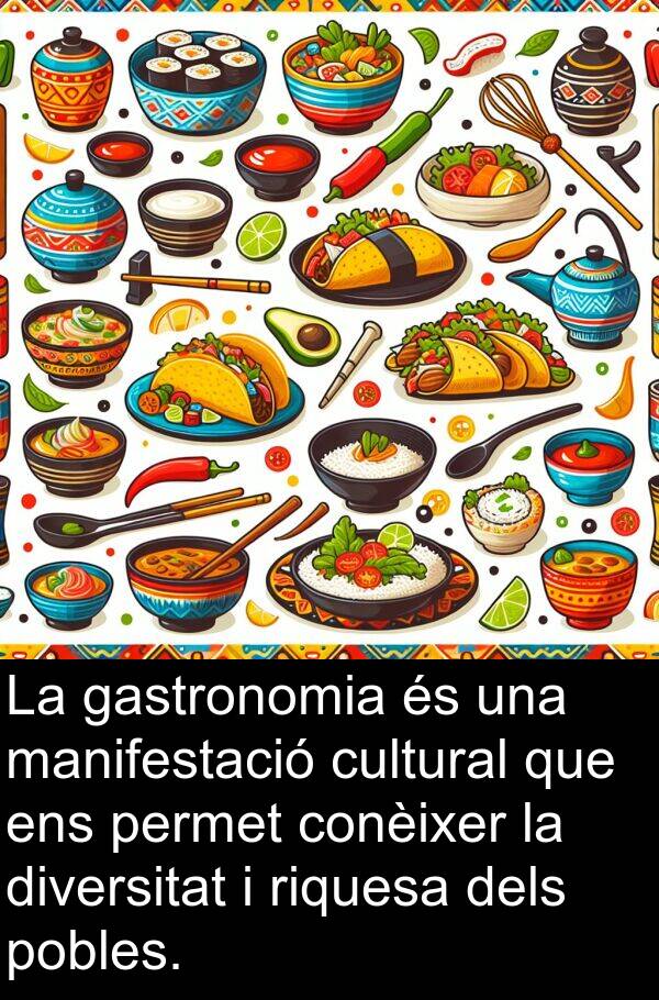 permet: La gastronomia és una manifestació cultural que ens permet conèixer la diversitat i riquesa dels pobles.