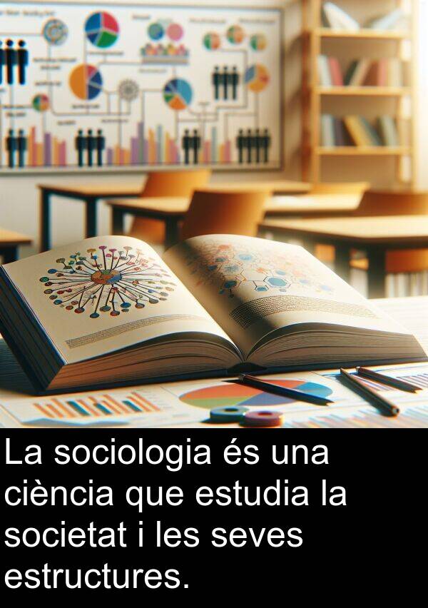 seves: La sociologia és una ciència que estudia la societat i les seves estructures.