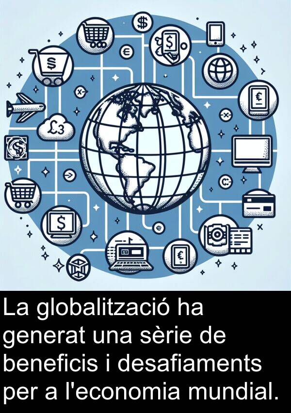 desafiaments: La globalització ha generat una sèrie de beneficis i desafiaments per a l'economia mundial.