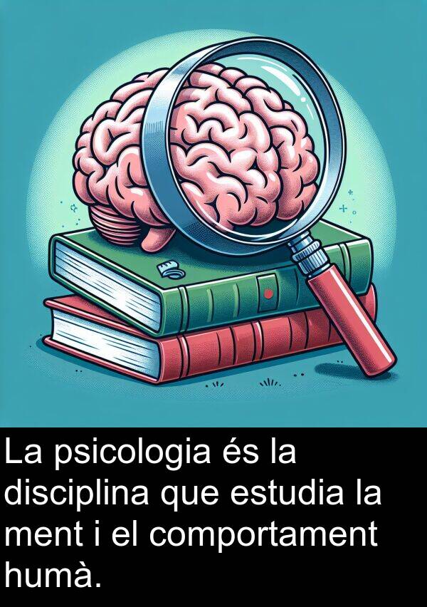 humà: La psicologia és la disciplina que estudia la ment i el comportament humà.