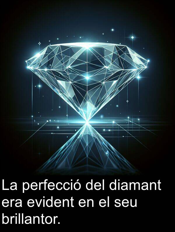 brillantor: La perfecció del diamant era evident en el seu brillantor.