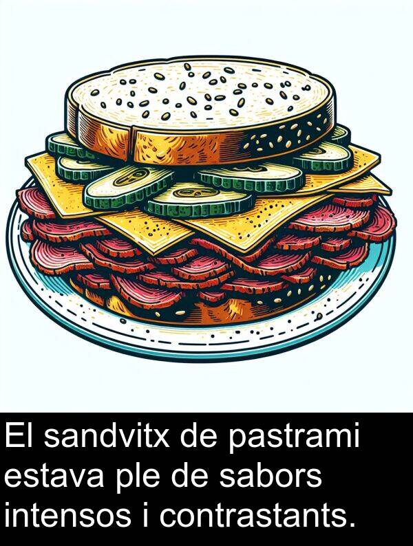 pastrami: El sandvitx de pastrami estava ple de sabors intensos i contrastants.